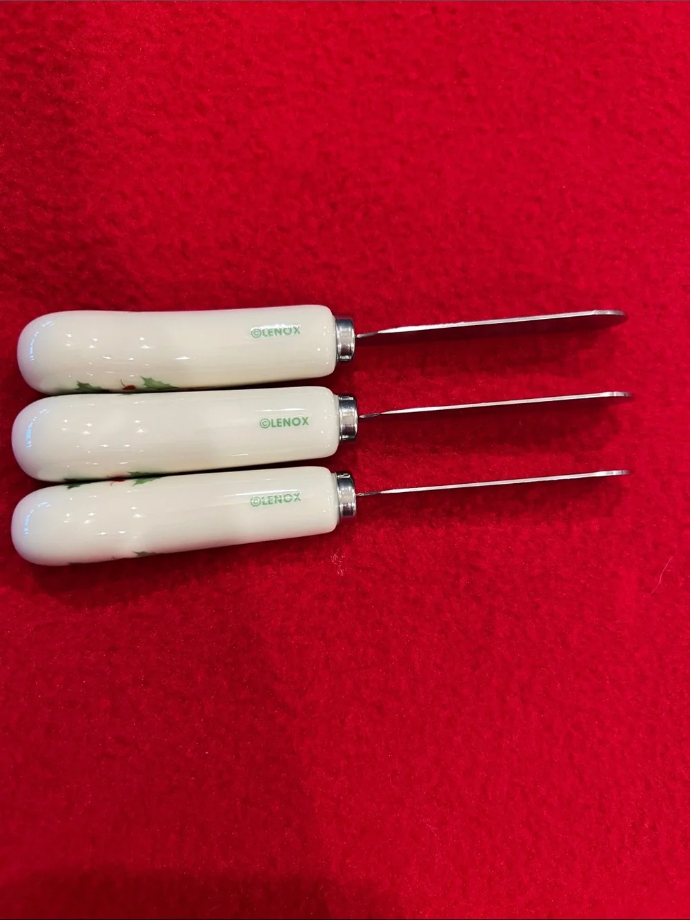 Lenox Holiday Cheese Spreaders, Classic Pattern  - Set of 3
